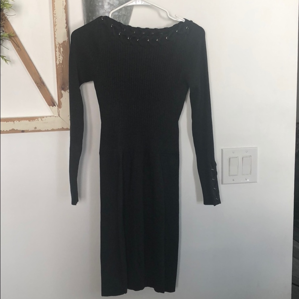 Cache Grey Fall Sweater Dress